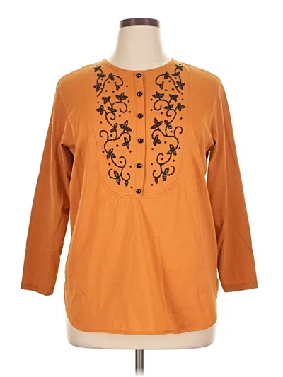 Pre-owned Assorted Brands 3/4 Sleeve Blouse In Orange