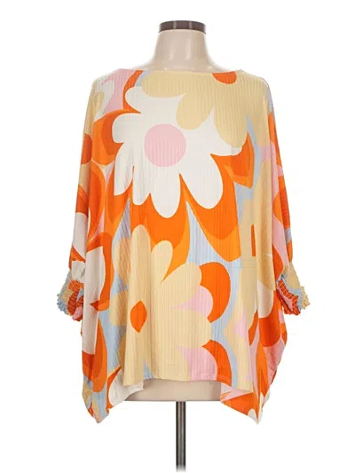 Pre-owned Assorted Brands 3/4 Sleeve Blouse In Orange