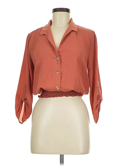 Pre-owned Assorted Brands 3/4 Sleeve Blouse In Orange