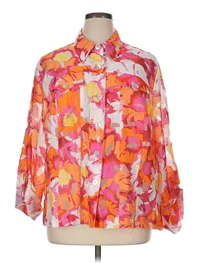 Pre-owned Assorted Brands 3/4 Sleeve Blouse In Orange