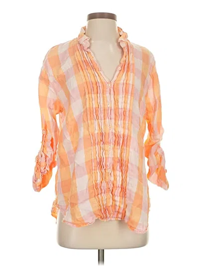 Pre-owned Assorted Brands 3/4 Sleeve Blouse In Orange
