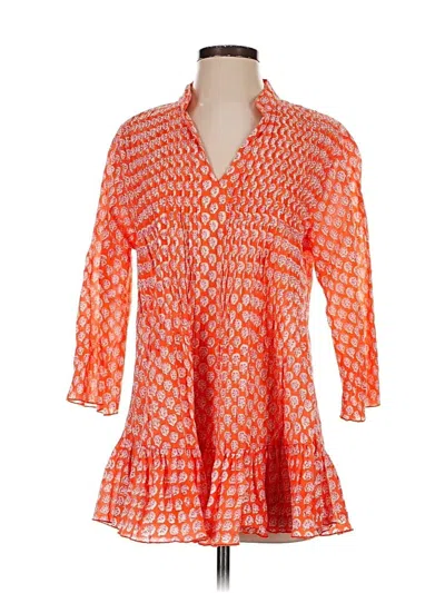 Pre-owned Assorted Brands 3/4 Sleeve Blouse In Orange