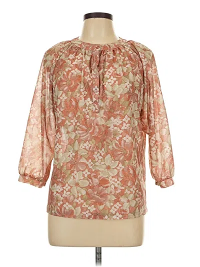 Pre-owned Assorted Brands 3/4 Sleeve Blouse In Orange