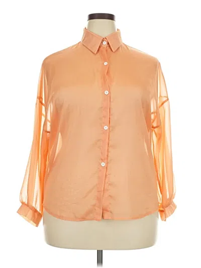 Pre-owned Assorted Brands 3/4 Sleeve Blouse In Orange