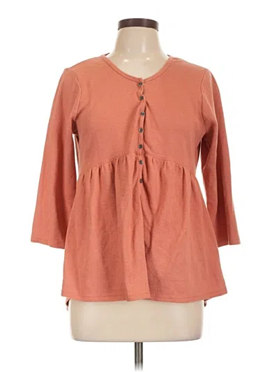 Pre-owned Assorted Brands 3/4 Sleeve Blouse In Orange