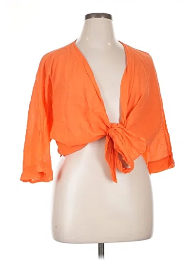 Pre-owned Assorted Brands 3/4 Sleeve Blouse In Orange