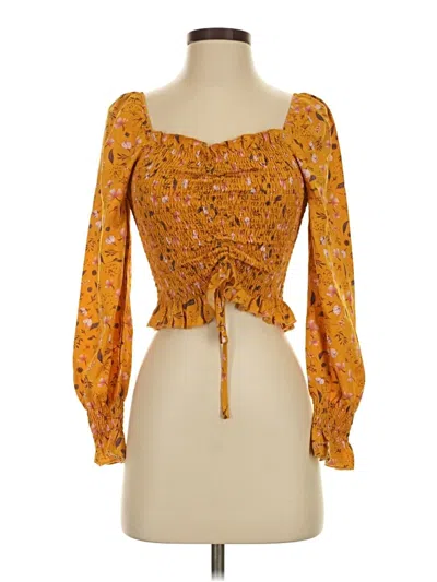 Pre-owned Assorted Brands 3/4 Sleeve Blouse In Orange