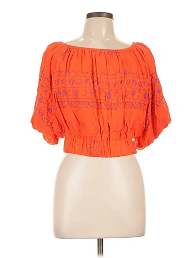 Assorted Brands 3/4 Sleeve Blouse In Orange