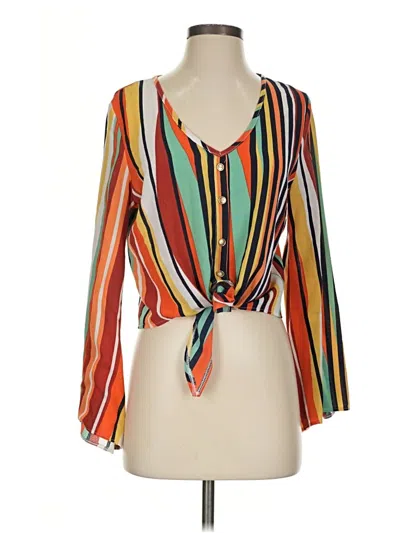 Pre-owned Assorted Brands 3/4 Sleeve Blouse In Orange
