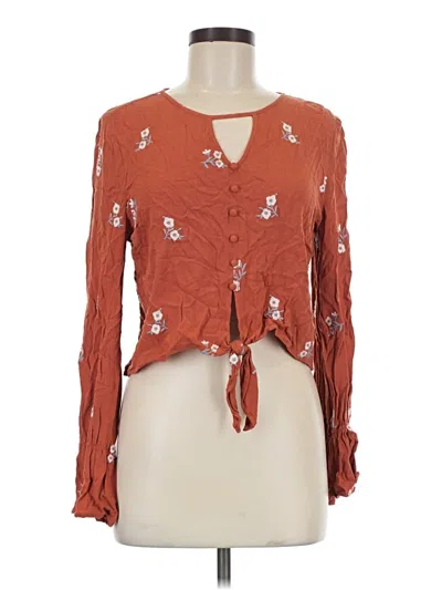 Pre-owned Assorted Brands 3/4 Sleeve Blouse In Orange