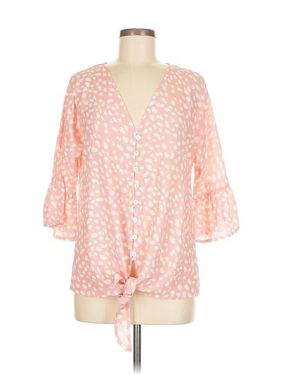 Pre-owned Assorted Brands 3/4 Sleeve Blouse In Pink