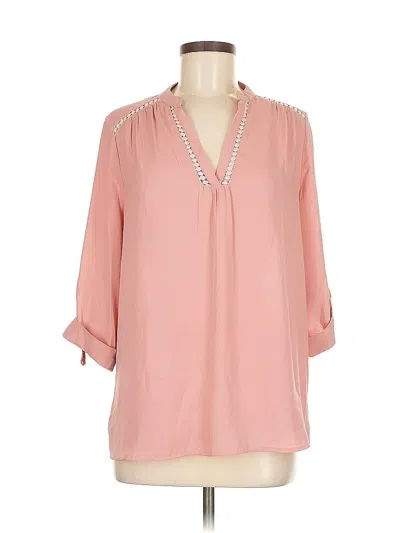 Pre-owned Assorted Brands 3/4 Sleeve Blouse In Pink