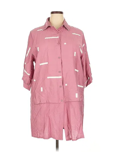 Pre-owned Assorted Brands 3/4 Sleeve Blouse In Pink