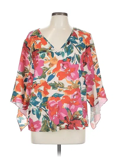 Pre-owned Assorted Brands 3/4 Sleeve Blouse In Pink