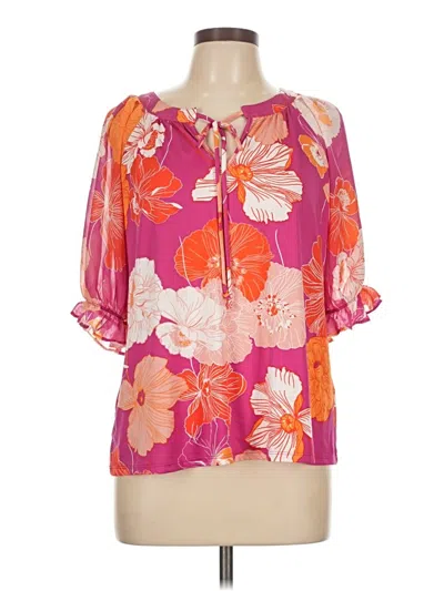 Pre-owned Assorted Brands 3/4 Sleeve Blouse In Pink