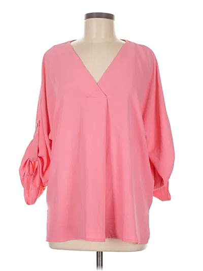 Pre-owned Assorted Brands 3/4 Sleeve Blouse In Pink