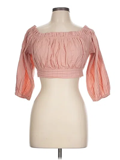 Pre-owned Assorted Brands 3/4 Sleeve Blouse In Pink