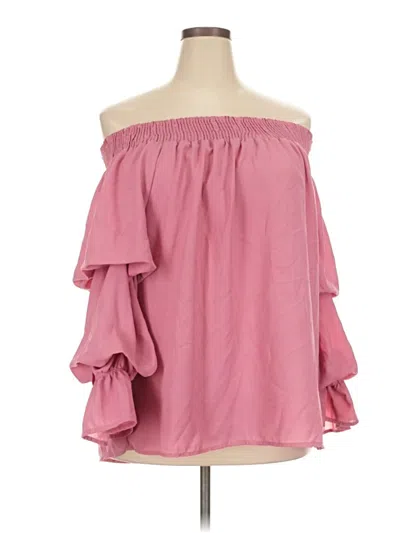 Pre-owned Assorted Brands 3/4 Sleeve Blouse In Pink