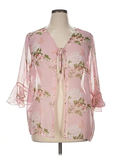 Pre-owned Assorted Brands 3/4 Sleeve Blouse In Pink