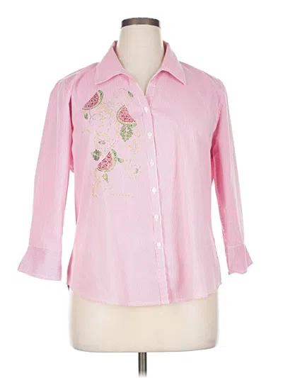Pre-owned Assorted Brands 3/4 Sleeve Blouse In Pink
