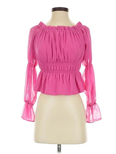 Pre-owned Assorted Brands 3/4 Sleeve Blouse In Pink