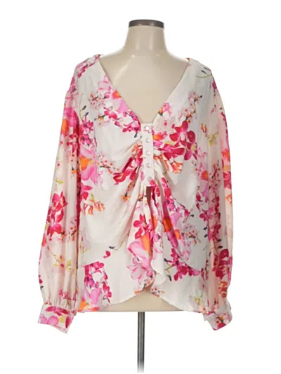 Pre-owned Assorted Brands 3/4 Sleeve Blouse In Pink