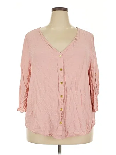 Pre-owned Assorted Brands 3/4 Sleeve Blouse In Pink