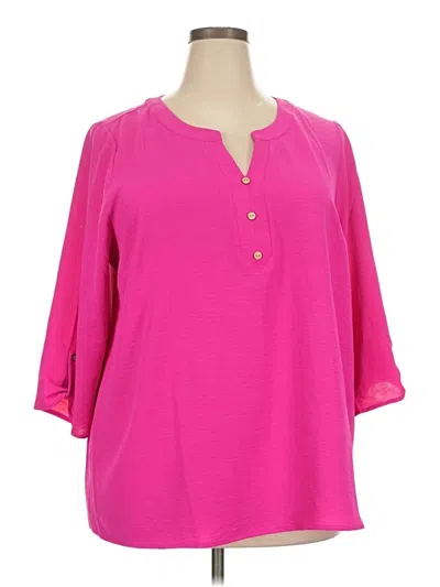 Pre-owned Assorted Brands 3/4 Sleeve Blouse In Pink