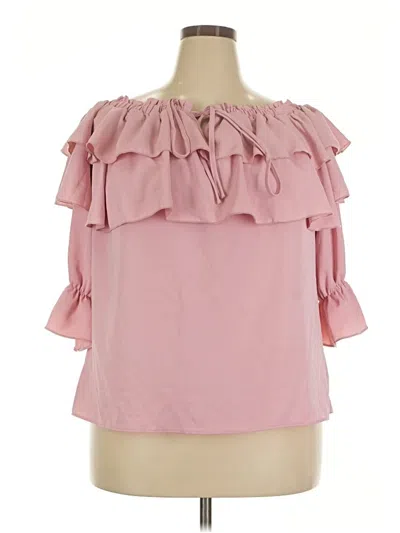 Pre-owned Assorted Brands 3/4 Sleeve Blouse In Pink