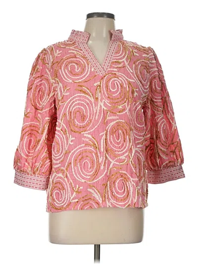 Pre-owned Assorted Brands 3/4 Sleeve Blouse In Pink