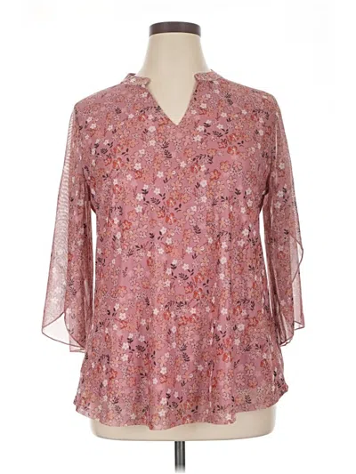 Pre-owned Assorted Brands 3/4 Sleeve Blouse In Pink