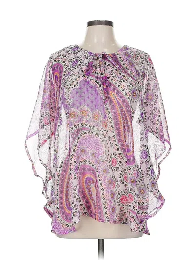 Pre-owned Assorted Brands 3/4 Sleeve Blouse In Purple