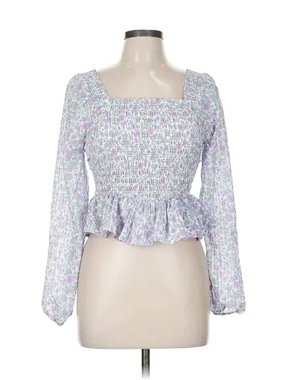 Pre-owned Assorted Brands 3/4 Sleeve Blouse In Purple