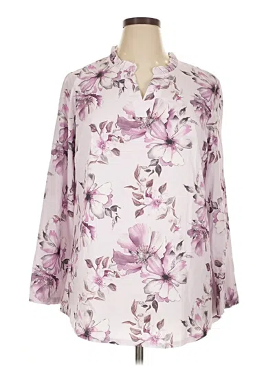 Pre-owned Assorted Brands 3/4 Sleeve Blouse In Purple