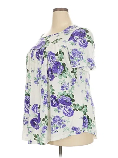 Pre-owned Assorted Brands 3/4 Sleeve Blouse In Purple