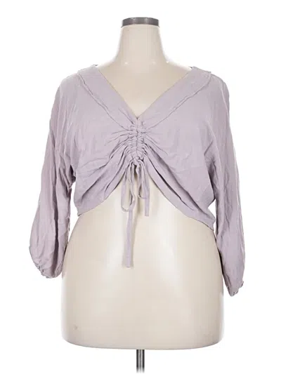 Pre-owned Assorted Brands 3/4 Sleeve Blouse In Purple
