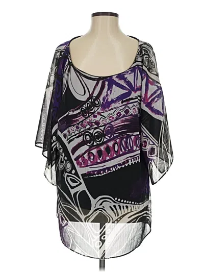 Pre-owned Assorted Brands 3/4 Sleeve Blouse In Purple