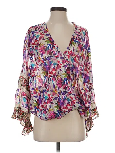 Pre-owned Assorted Brands 3/4 Sleeve Blouse In Purple