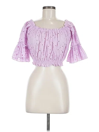 Pre-owned Assorted Brands 3/4 Sleeve Blouse In Purple