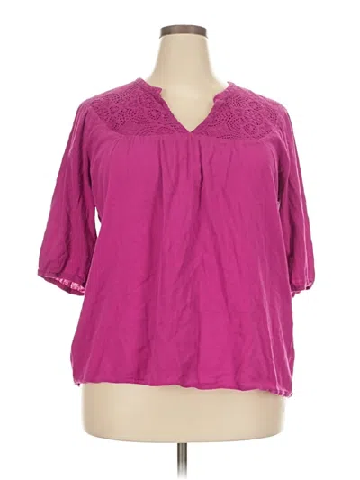 Pre-owned Assorted Brands 3/4 Sleeve Blouse In Purple