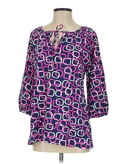 Pre-owned Assorted Brands 3/4 Sleeve Blouse In Purple
