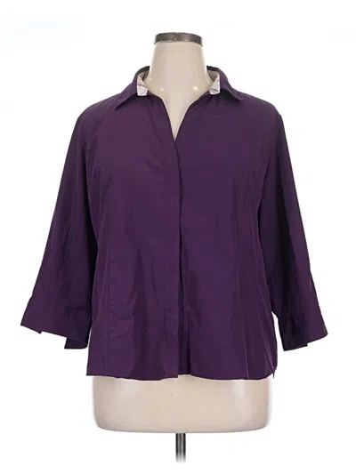Pre-owned Assorted Brands 3/4 Sleeve Blouse In Purple