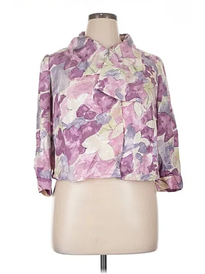 Pre-owned Assorted Brands 3/4 Sleeve Blouse In Purple