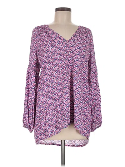 Pre-owned Assorted Brands 3/4 Sleeve Blouse In Purple