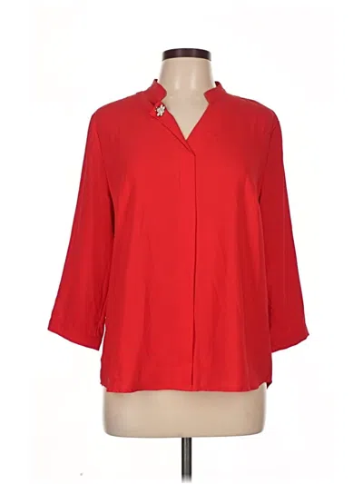 Pre-owned Assorted Brands 3/4 Sleeve Blouse In Red