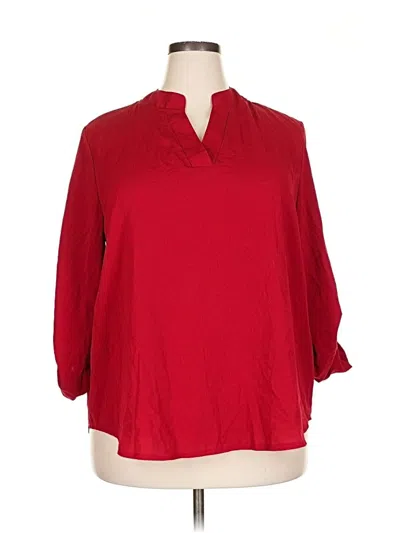 Pre-owned Assorted Brands 3/4 Sleeve Blouse In Red
