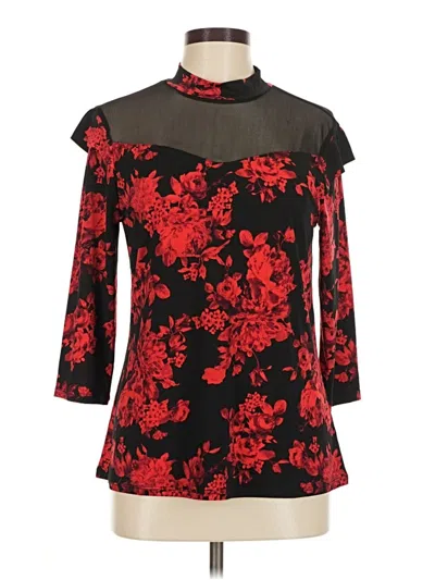 Pre-owned Assorted Brands 3/4 Sleeve Blouse In Red