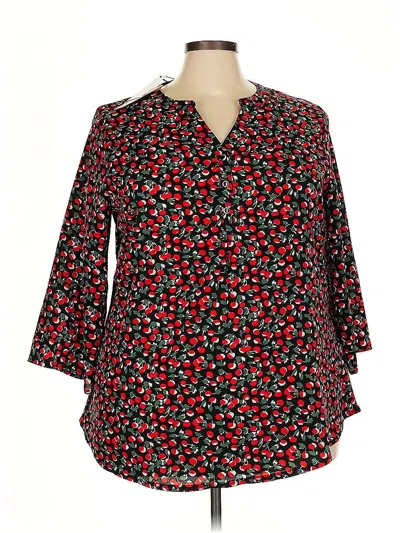 Assorted Brands 3/4 Sleeve Blouse In Red