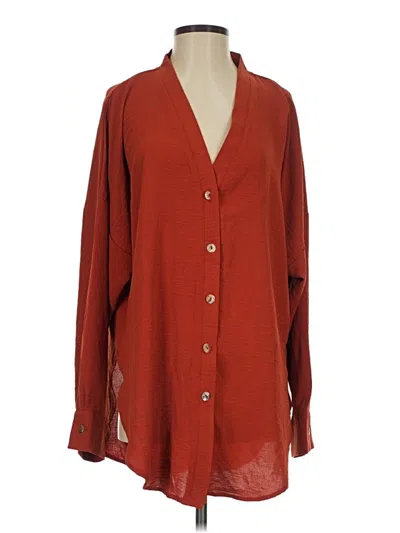 Pre-owned Assorted Brands 3/4 Sleeve Blouse In Red
