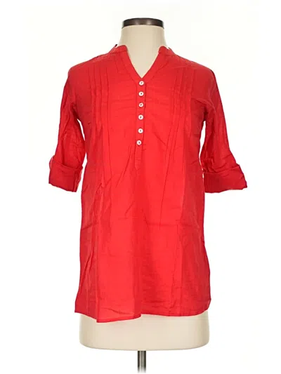Pre-owned Assorted Brands 3/4 Sleeve Blouse In Red